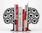 Minimalistic bookends - Danish heart tree- Scandinavia inspired item (black)
