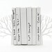 Minimalistic bookends - Winter trees - Scandinavia inspired item (white)