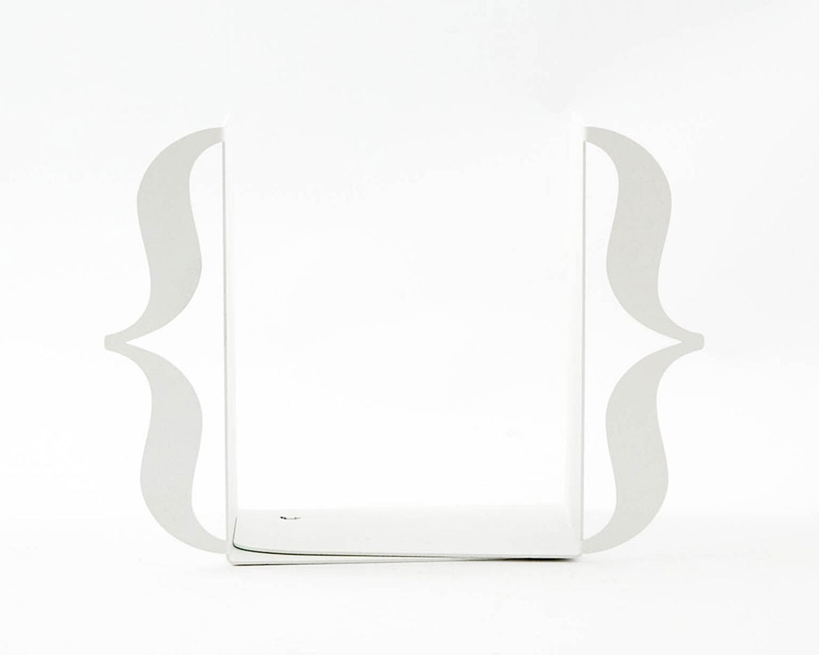 Bookends - Brackets - laser cut for precision out of metal thick enough to hold a bunch of books.