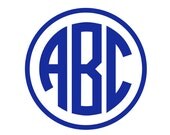 2" Circle Monogram Vinyl Decal - Multiple Styles & Colors