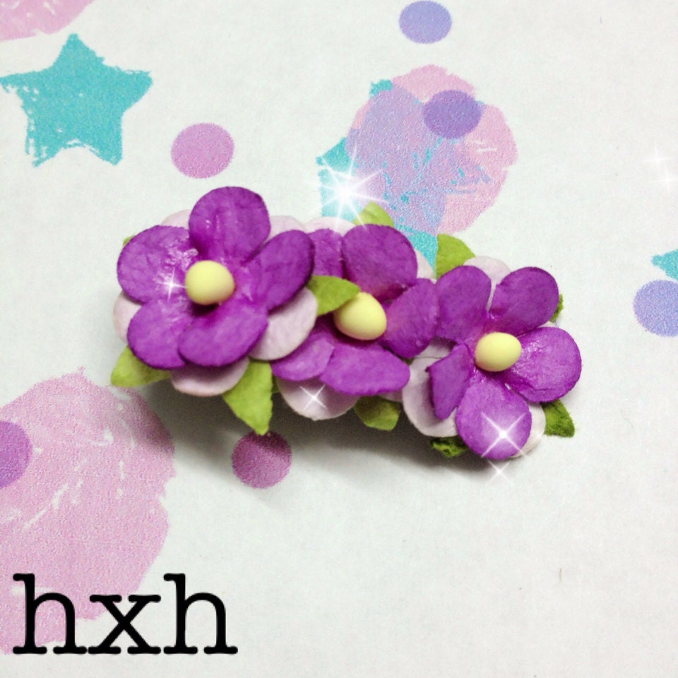 Purple Flower Hairclip 