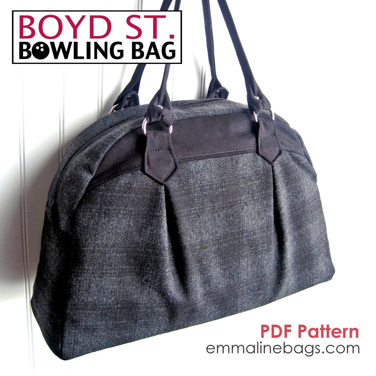 The Boyd St. Bowling Bag PDF Sewing Handbag Pattern - Sew a Handmade Purse, Handbag, Tote