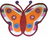 Iron on Applique Patch Stripey Butterfly