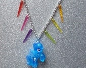 Spikey Glitter Rainbow Dash Necklace