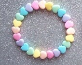 Pastel Hearts Rainbow Stretch Bracelets - Set of 2
