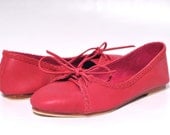 SASHA. Lace up leather ballet flats. Womens flat shoes. Sizes US 5-14.