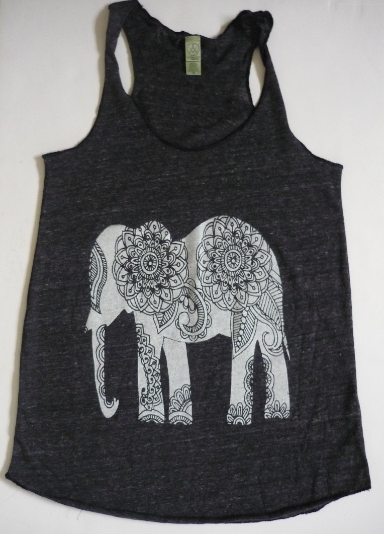 WOMEN ELEPHANT Screen Print Tank Top Alternative apparel tee S M L XL More Colors