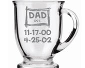 Dad Established Coffee Mug With Birthdate of Kids Sand Carved (etched)