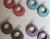 Laser-Cut Wooden Circle Hoop Earrings