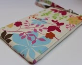 Small zip clutch wristlet padded purse wallet  cell phone case padded