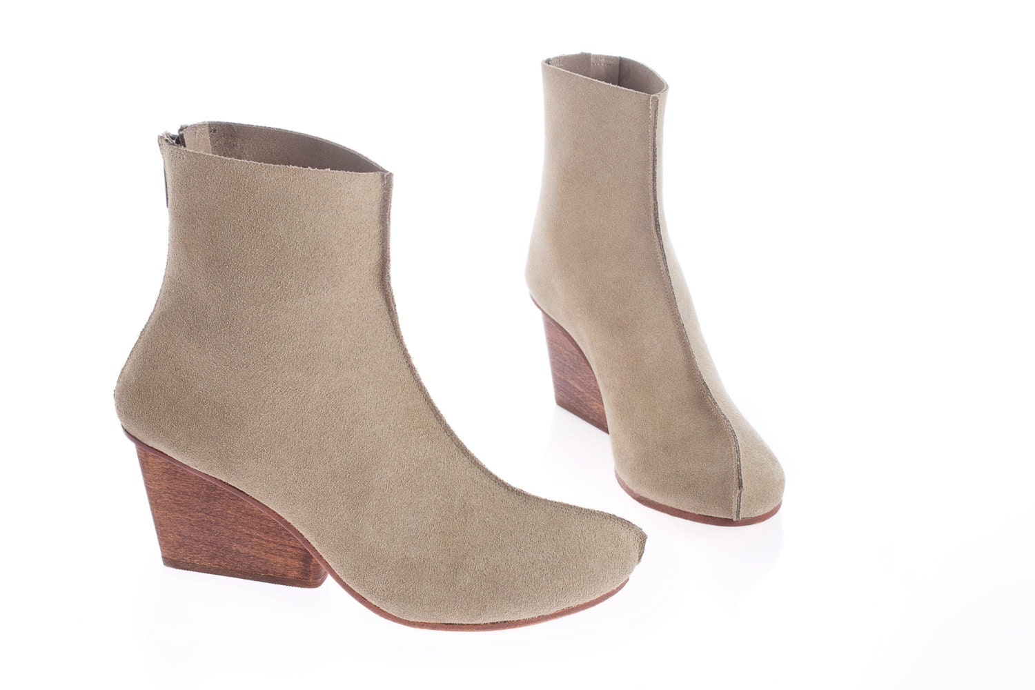 BOOTS ON SALE, High heel boots, Leather boots, Biege boots, Handmade women shoes