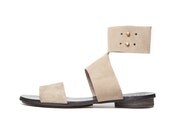 SHOES ON SALE,  Beige women sandal, collar sandals, ankle sandals