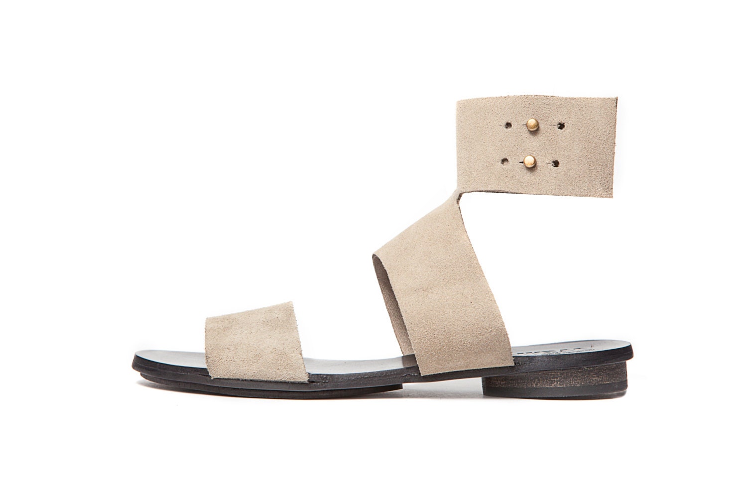 SHOES ON SALE,  Beige women sandal, collar sandals, ankle sandals