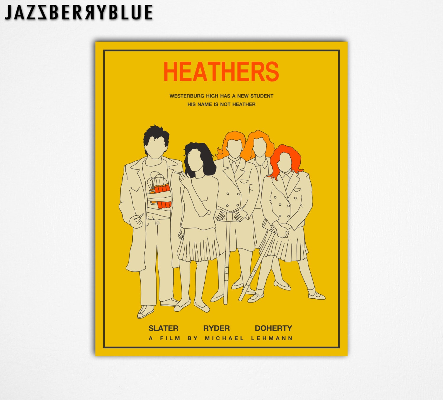 HEATHERS Movie Poster Style Pop Art for the home wall decor, GICLEE Fine Art Print, (13x16)