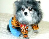 Small Dog's Cowboy Shirt & Stonewashed Jeans One-piece Cotton Shih Tzu