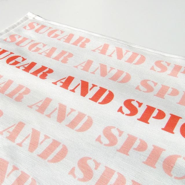 Tea Towel Luxury Linen Cotton, Sugar And Spice, Original Design, Pastel Purple Lilac Lavender Kitchen Décor Cottage Chic