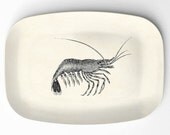 Shrimp - vintage artwork  on 10 x 14 Melamine Platter