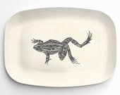 frog - vintage artwork  on 10 x 14 Melamine Platter