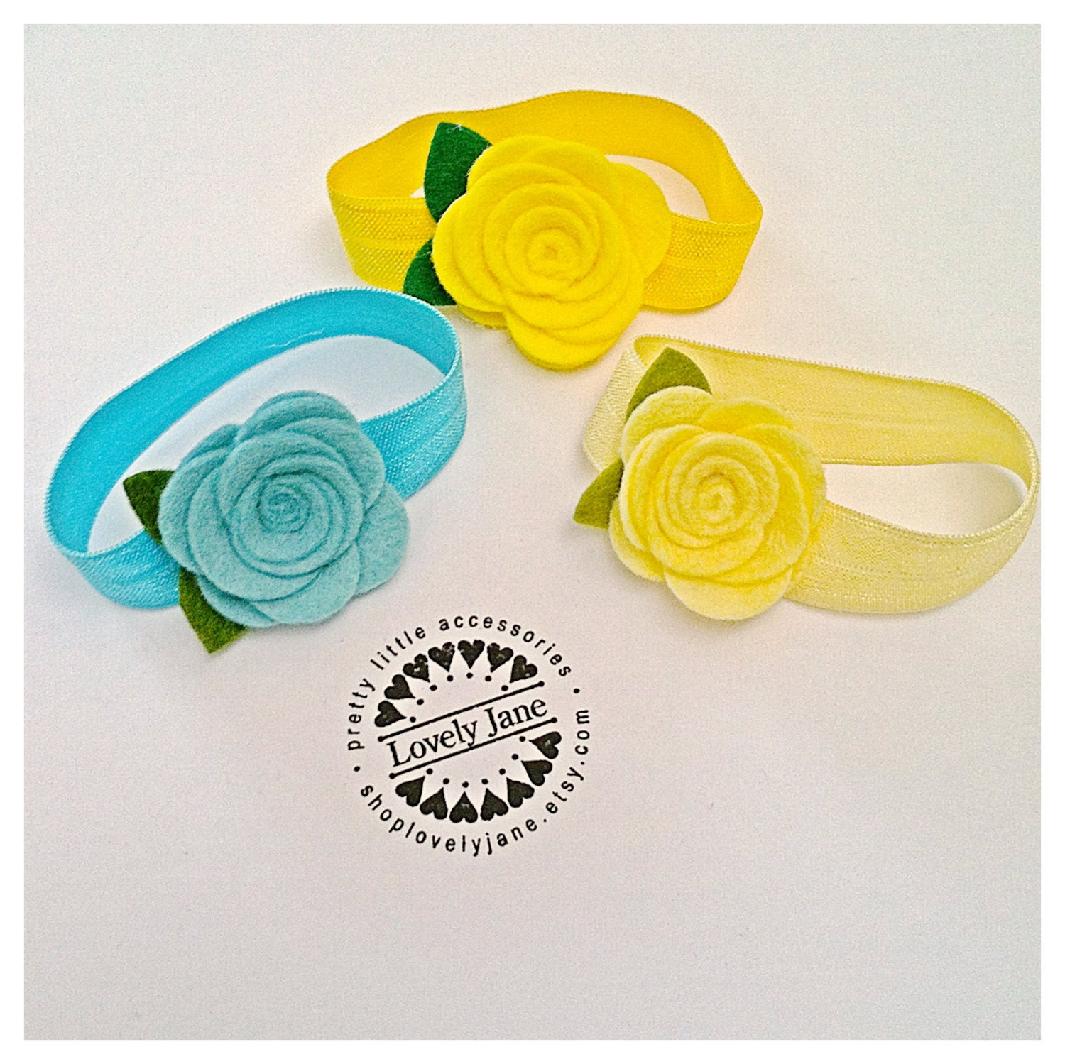 Felt Rose Hair Tie:  Choose One