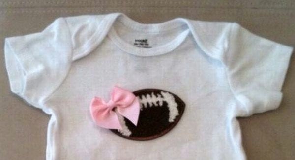 Football onesie for baby girls