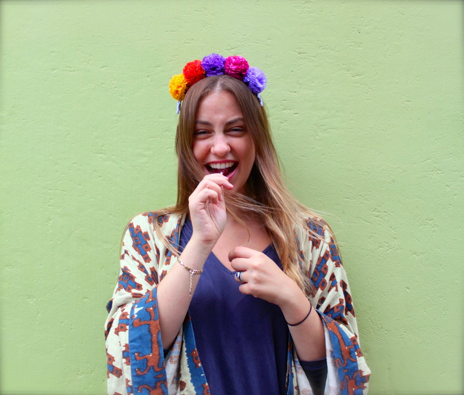 Bingo Bango Floral Pom Pom Headpiece