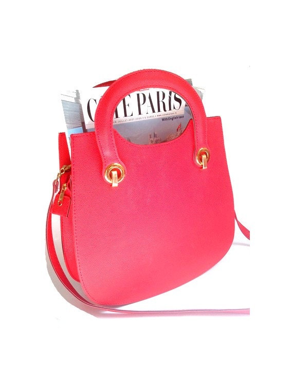SATCHEL faux leather red