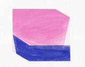 Abstract painting on paper, geometric art, colorful painting