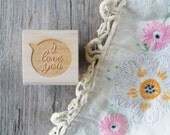 I love you stamp - speech bubble series - 1 x 1"
