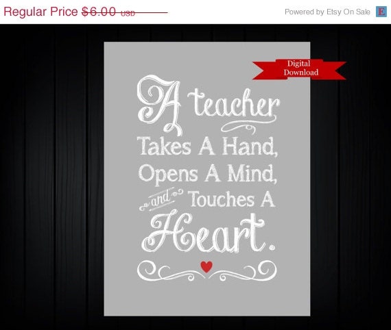 SALE Teacher Appreciation Gift Print PDF Digital Download