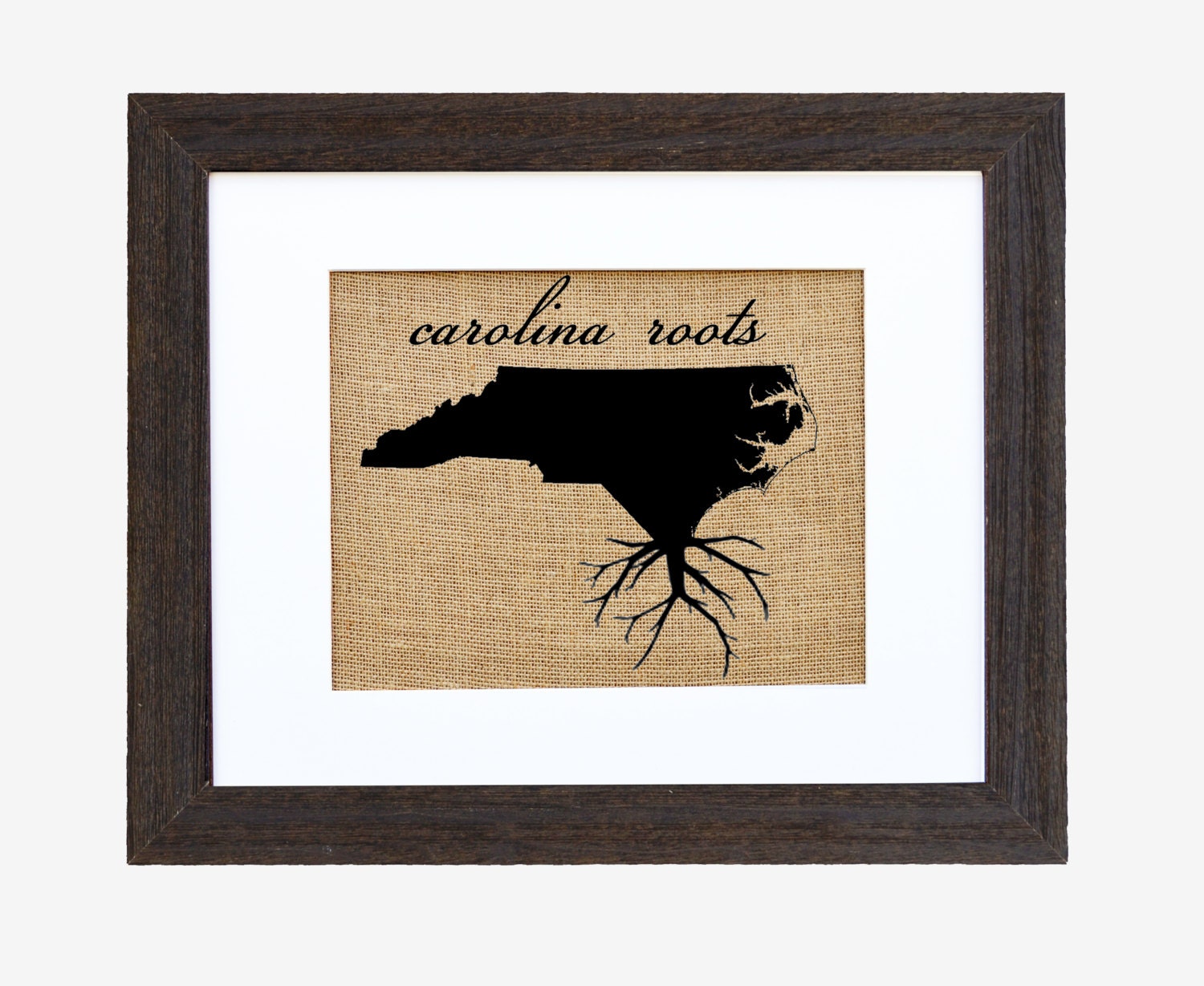 North Carolina Roots. Custom State Roots. Choose your state. Burlap Wall Art.