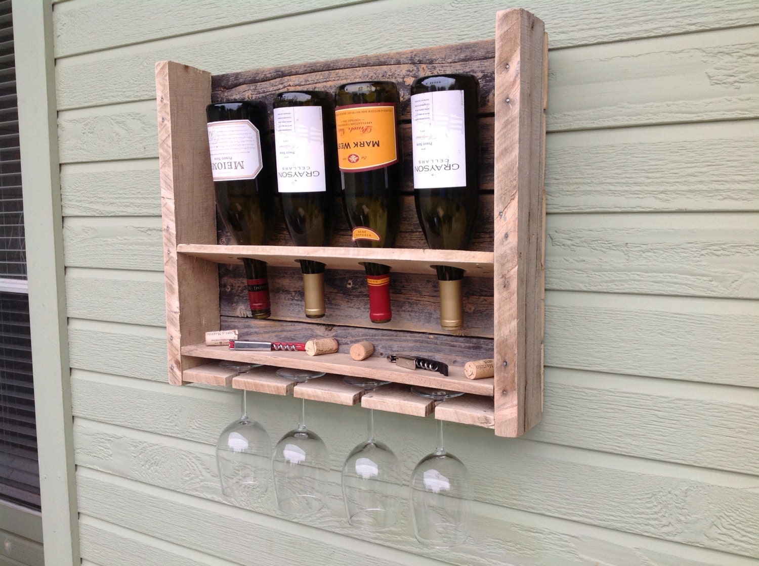 Simplistic - reclaimed wood wine rack 
