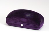 Vintage Jewelry Presentation Box Velvet Pearl Button
