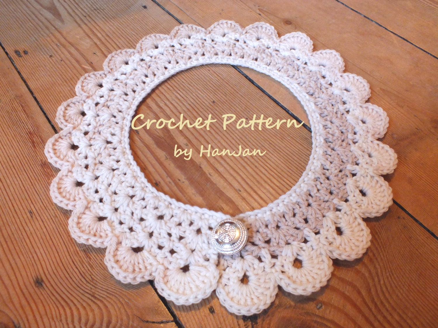 Instant Download PDF Crochet Pattern: Pretty Peter Pan Neck Collars in 5 sizes - US instructions