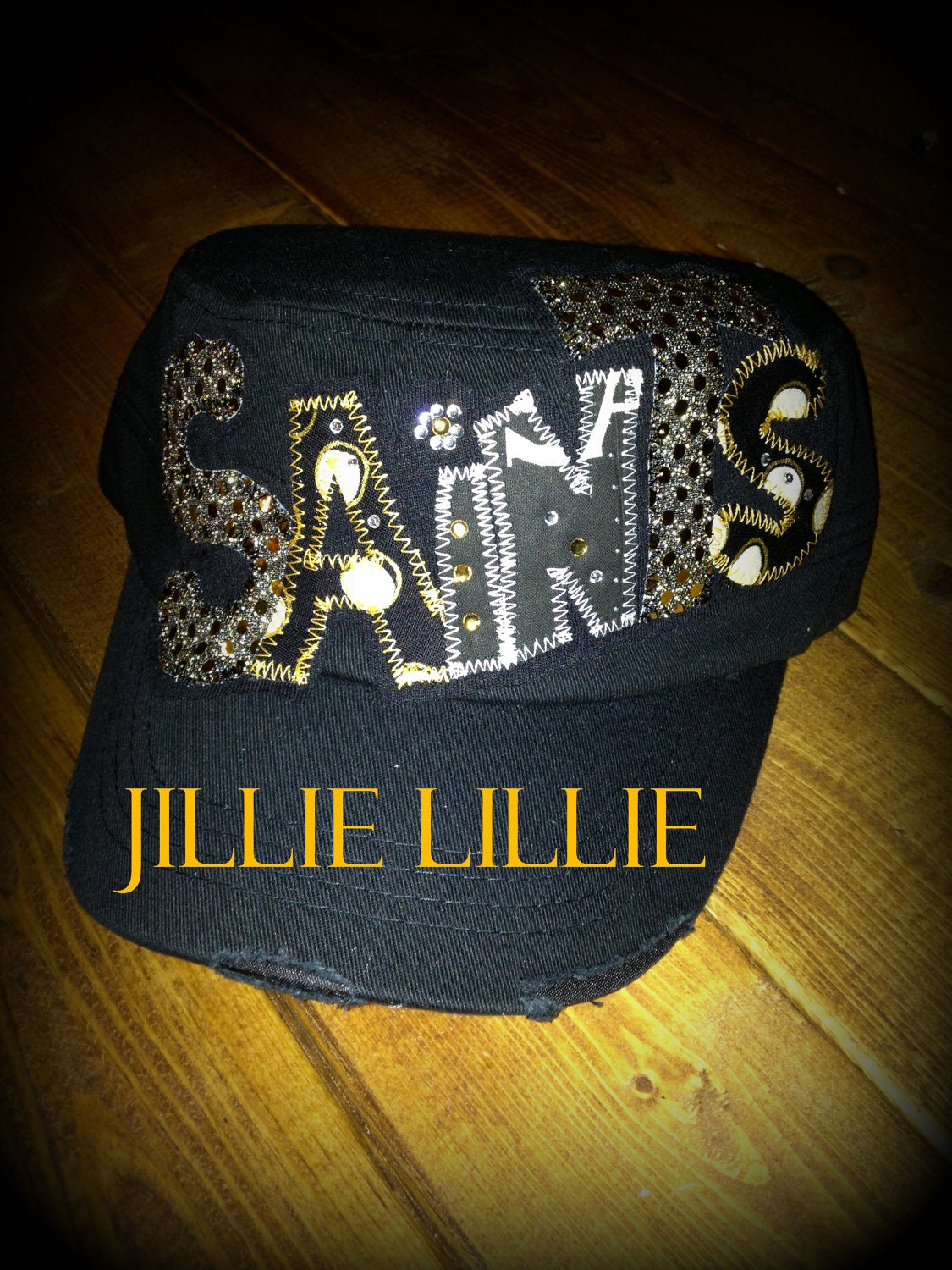 New Orleans Saints hat, cap, cadet, women, adjustable, black, fluer de lis