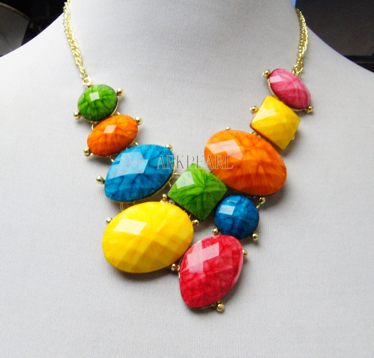 colorful bubble necklace,beadwork necklace,Beaded Jewelry,bid necklace,statement necklace,bridesmaid gift,beaded jewelry with chain