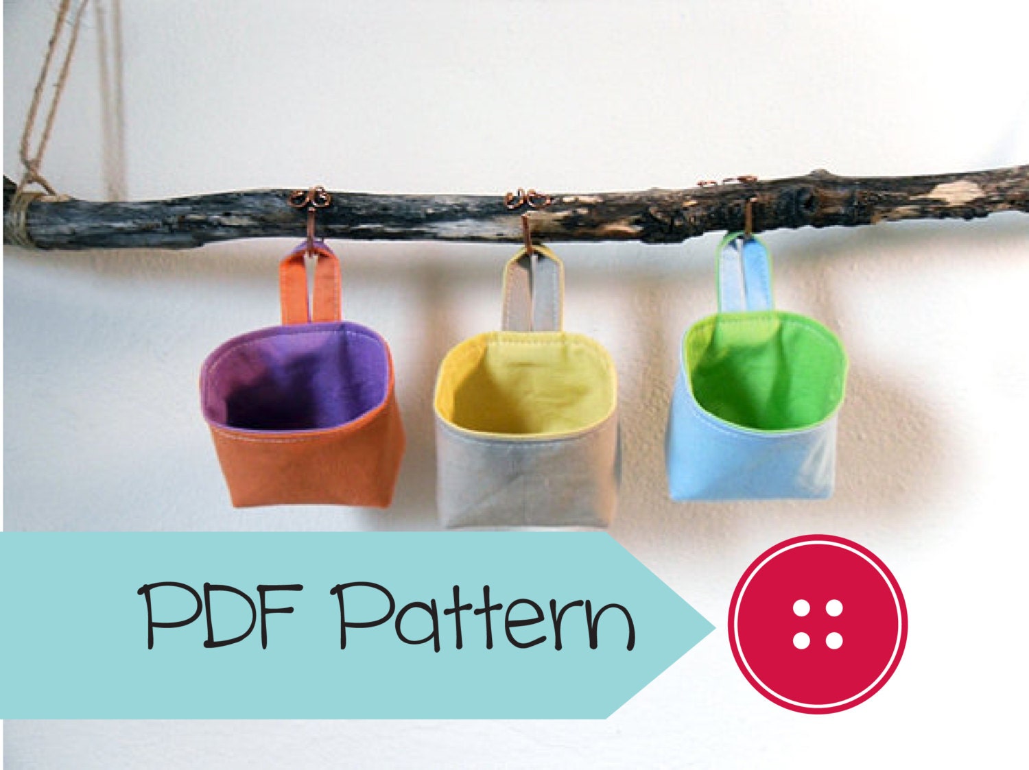 Basket Sewing Pattern, PDF Pattern for Mini Fabric Baskets, Digital Download
