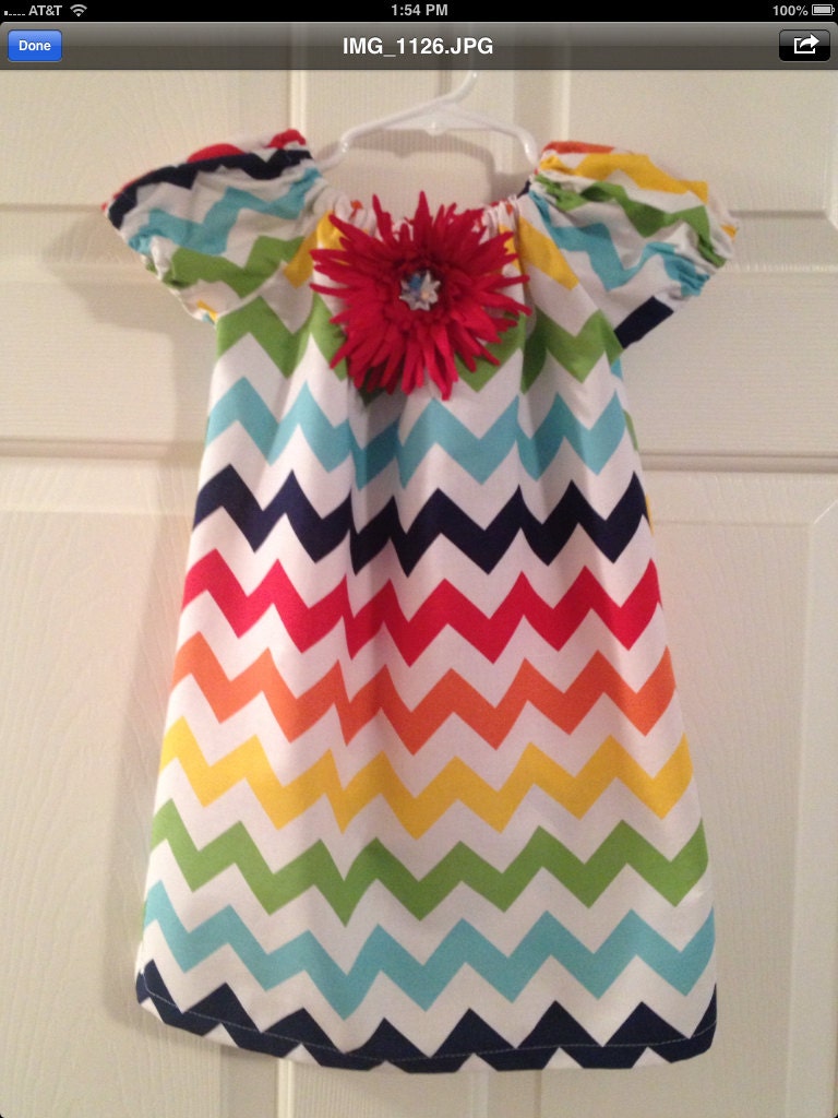 Bold chevron peasant dress