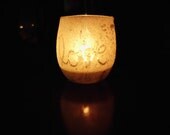 Sand Wrapped Candle Holder with Love and Heart, Tealight/Votive Holder