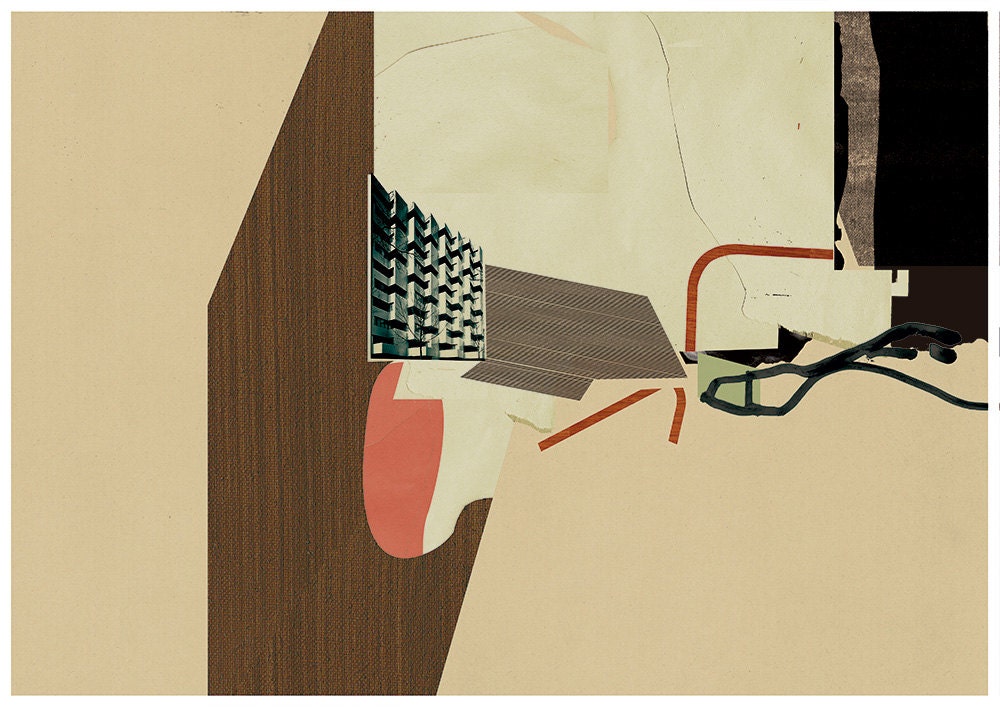 Abstract collage print, modern art, Abstract composition XXXVII