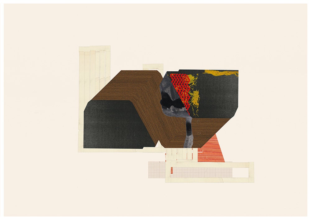 Geometric art print, Abstract collage, Abstract composition XLIX