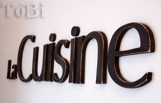 La Cuisine, wood letters, French word