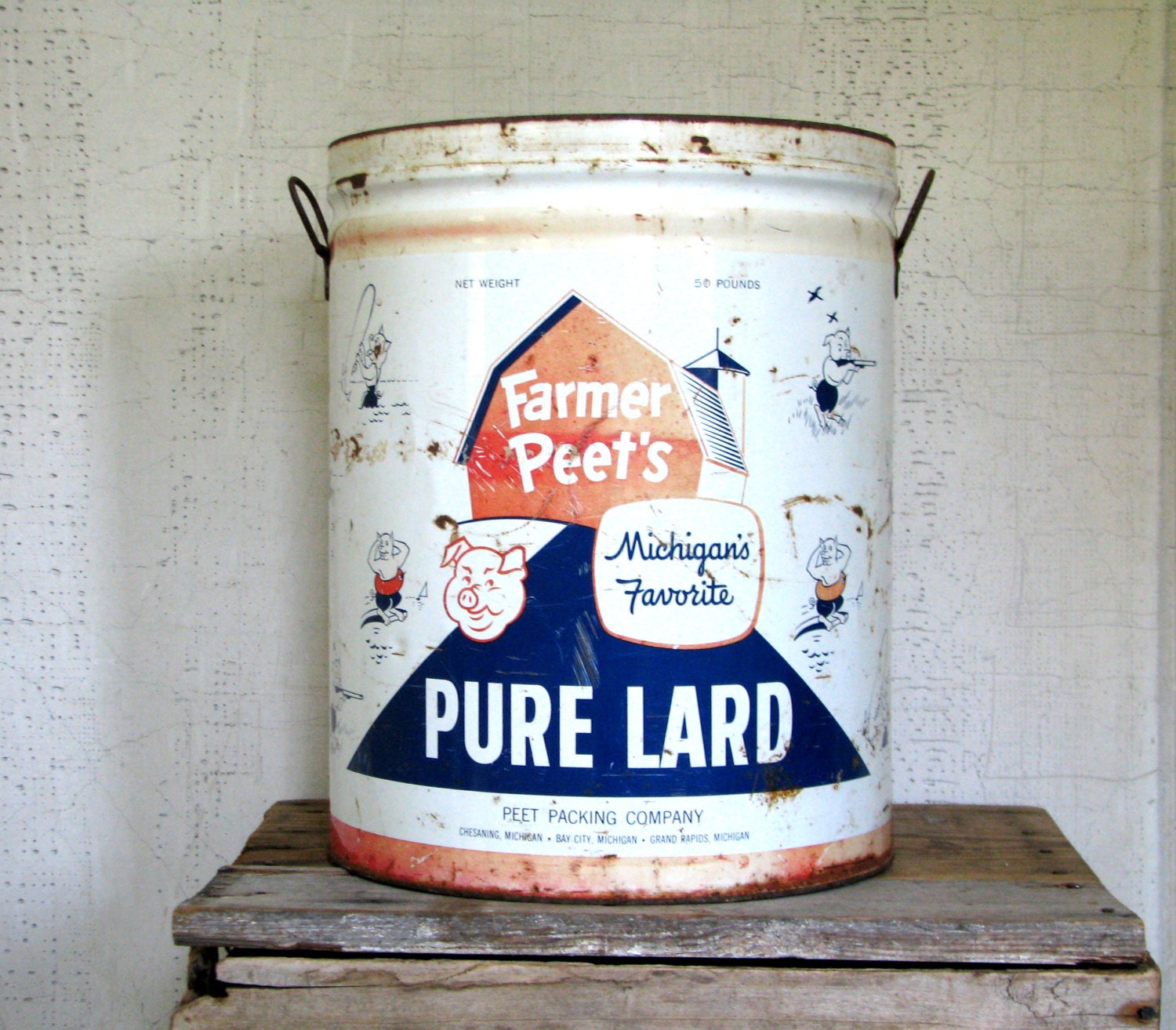 metal advertising can - urban farmhouse home decor housewares