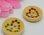 Wood Buttons - heart shaped  log color cotton  button children's clothes button sweater button decorative button 22mm(10pcs,0.86'')
