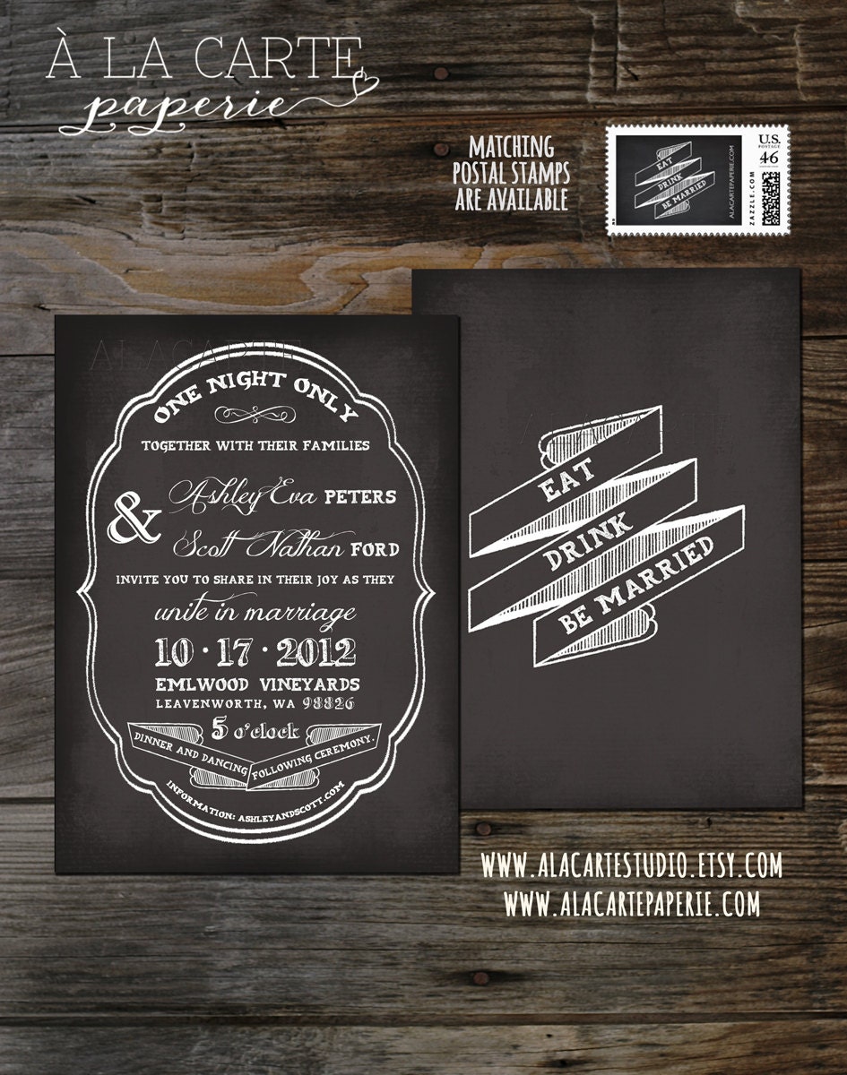 Chalkboard  Wedding Invitation Card