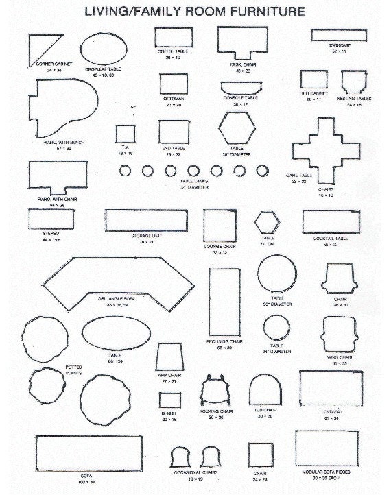 Printable room plan furniture templates