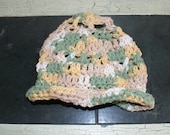 Toddler Girl Hat, Crochet Toddler Cap, Infant Bonnet, Bucket Hat, Girls Hat, Summer Cotton Hat, Spring Hat, Infant Hat, Green Baby Cloche