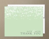 Champagne Bubbles Modern Personalized Stationery Thank You Card with Envelope - Customize with Name or Monogram - Set of 50