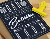 Personalised 'Batman Dad' Father's Day Card - Funny Card - Retro - Vintage - Mad Men - Superhero - UK