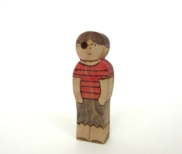 Wood Pirate Toy - Wooden Waldorf Toy
