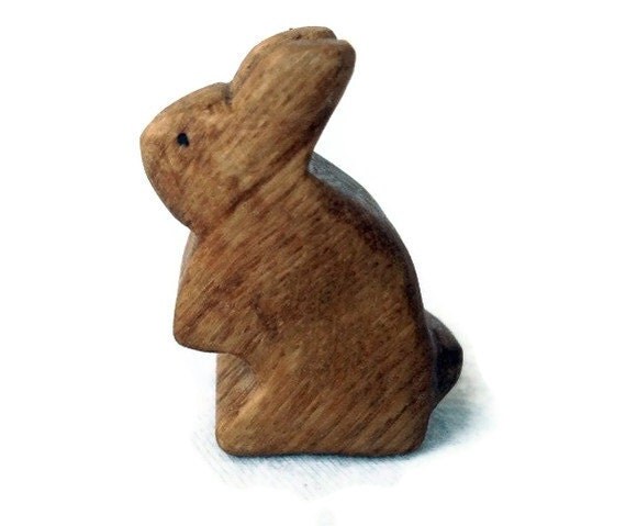 Wooden Toy Bunny Rabbit, Standing Waldorf Wood Toy Bunny